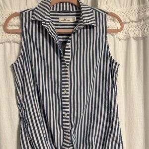 Vineyard Vines Striped Sleeveless Button-Up Top